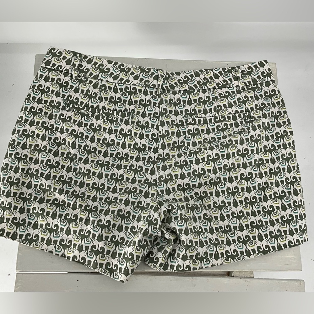 Banana Republic Green and White Patterned Cotton-Blend Shorts